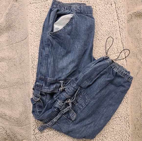 GARAGE cargo parachute denim pants - Picture 2 of 6